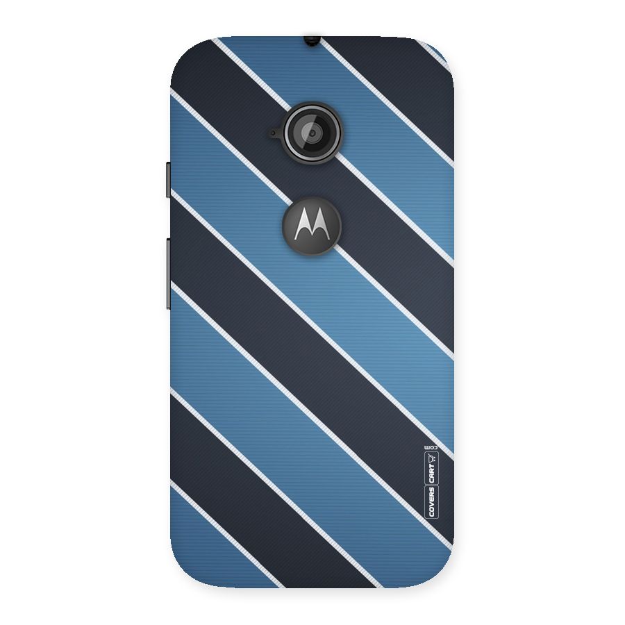 Blue Black Stripes Back Case for Moto E 2nd Gen