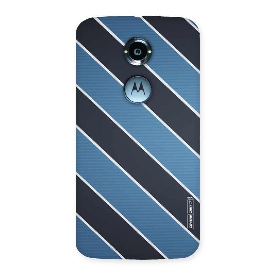 Blue Black Stripes Back Case for Moto X 2nd Gen