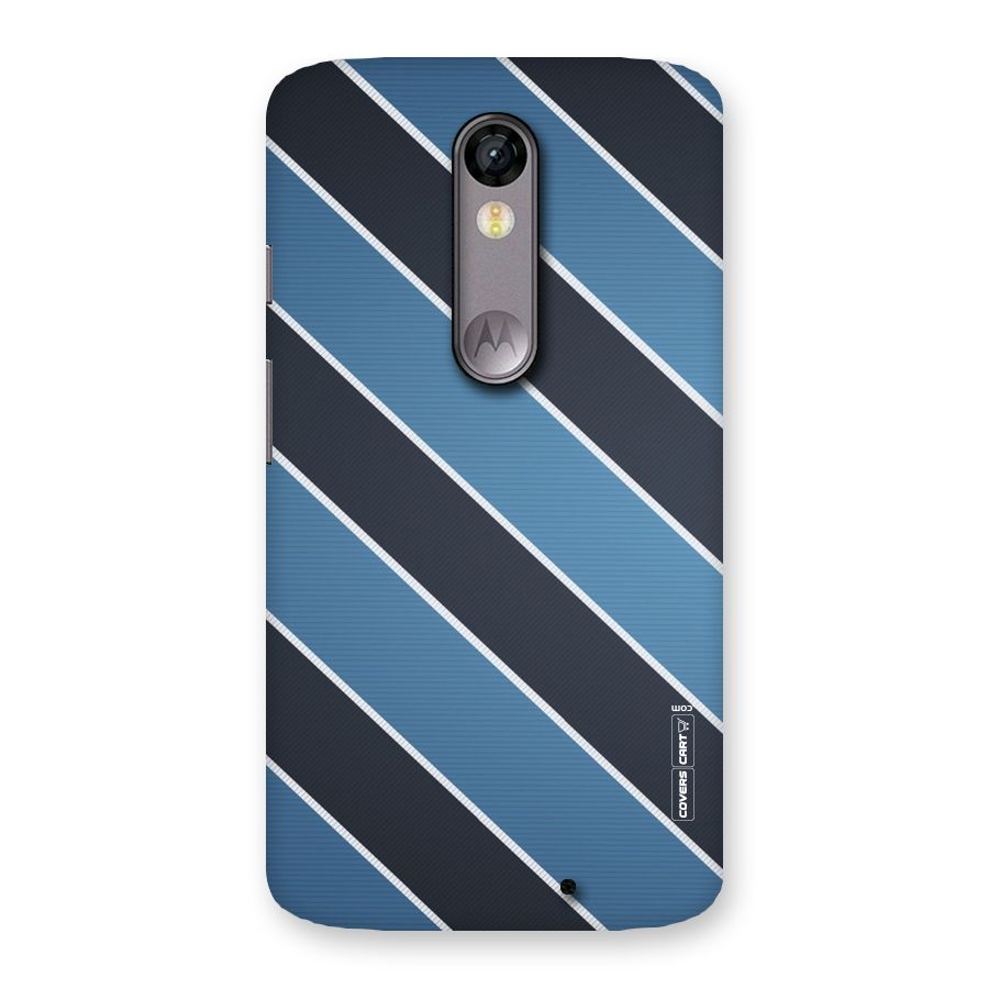 Blue Black Stripes Back Case for Moto X Force