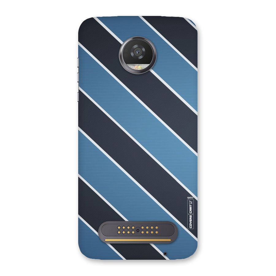 Blue Black Stripes Back Case for Moto Z2 Play