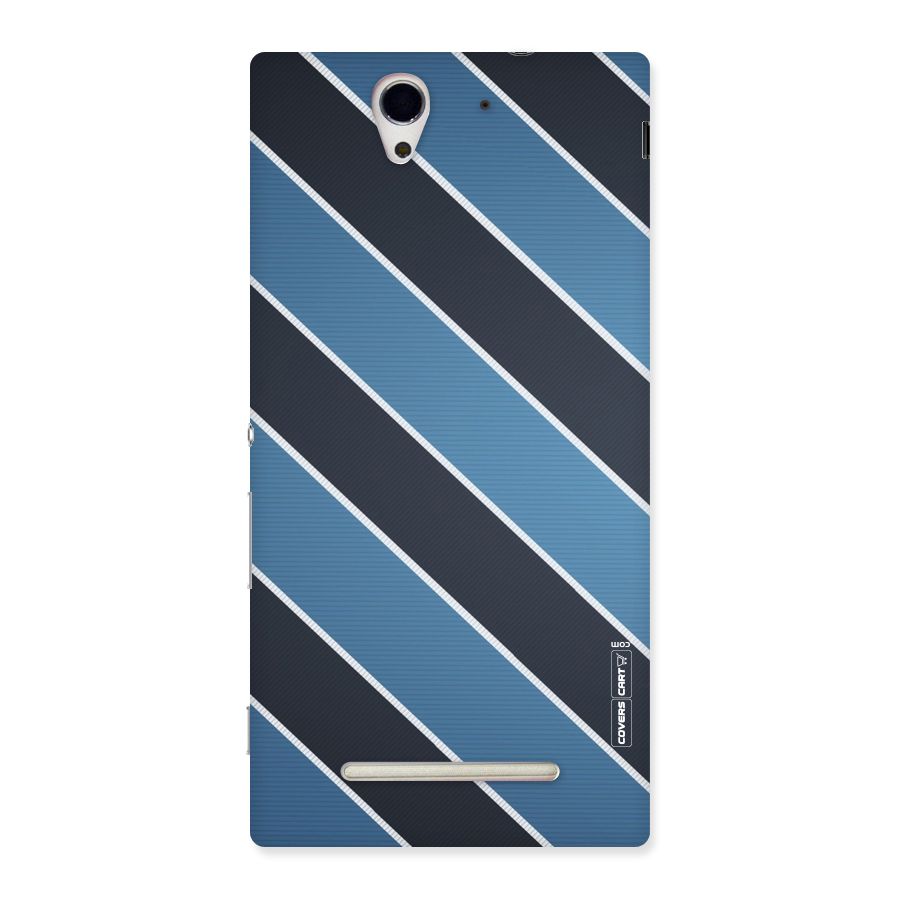 Blue Black Stripes Back Case for Sony Xperia C3