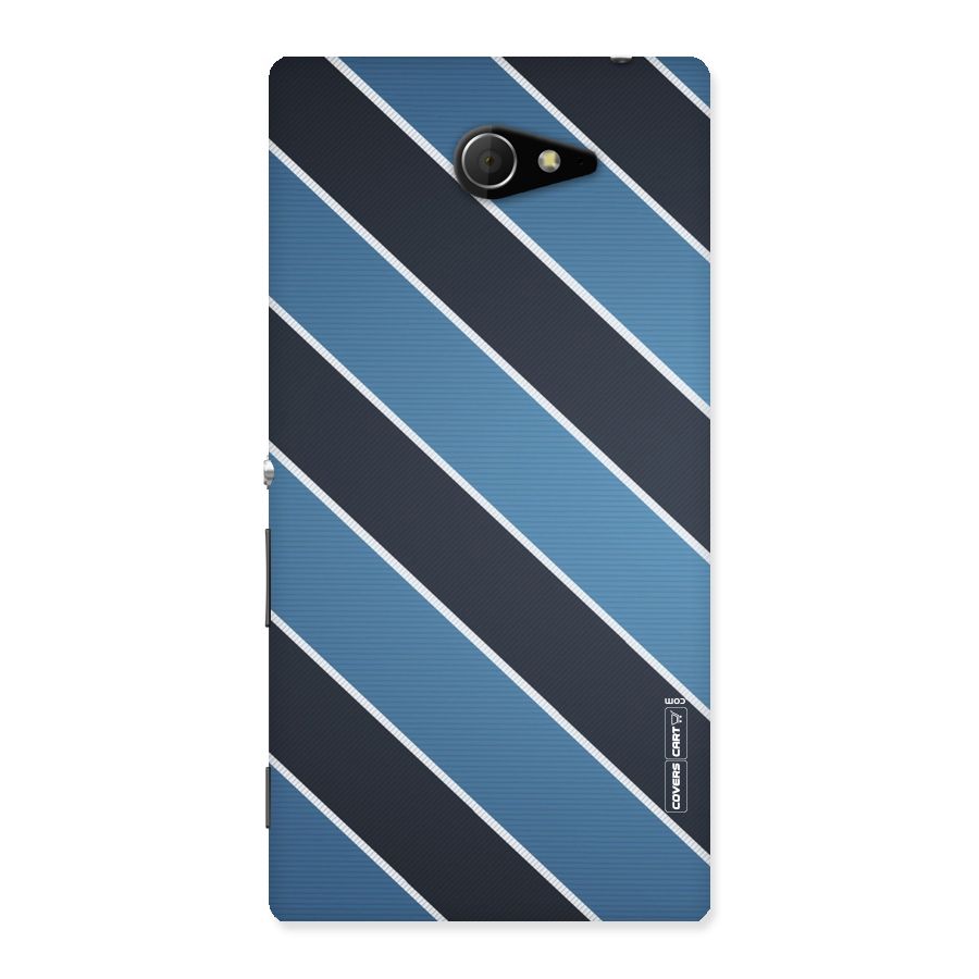 Blue Black Stripes Back Case for Sony Xperia M2