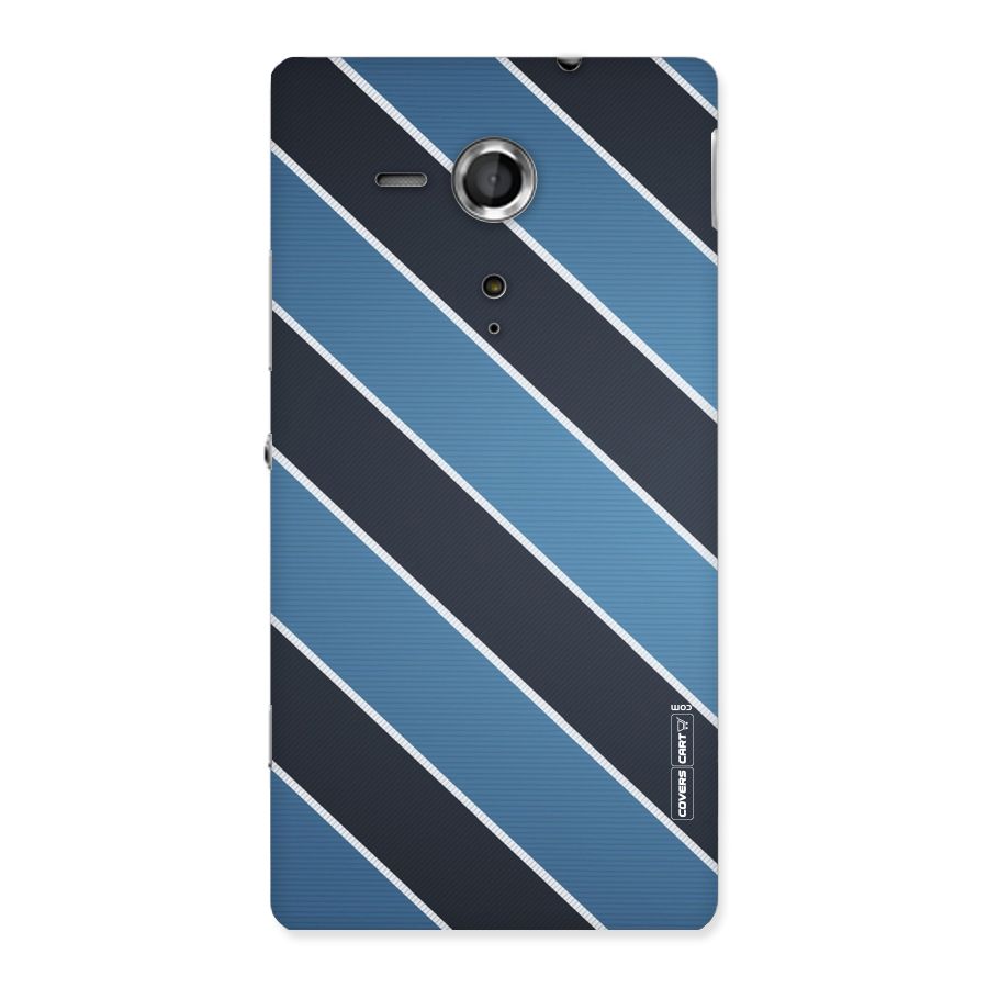 Blue Black Stripes Back Case for Sony Xperia SP