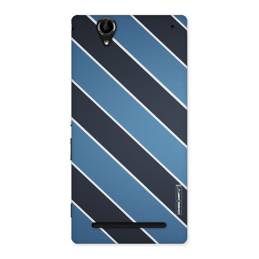 Blue Black Stripes Back Case for Sony Xperia T2