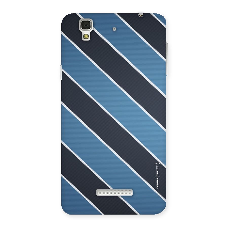 Blue Black Stripes Back Case for YU Yureka Plus