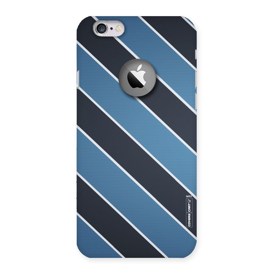 Blue Black Stripes Back Case for iPhone 6 Logo Cut