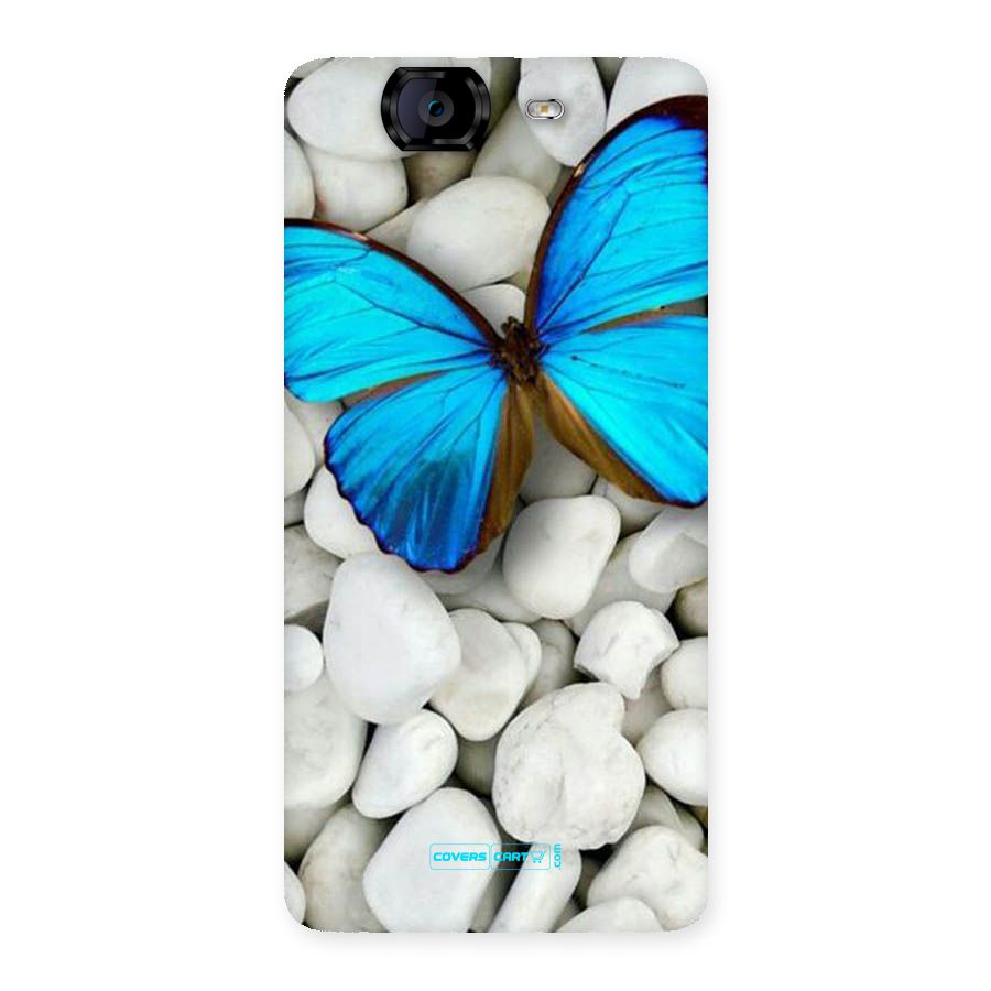 Blue Butterfly Back Case for Canvas Knight A350