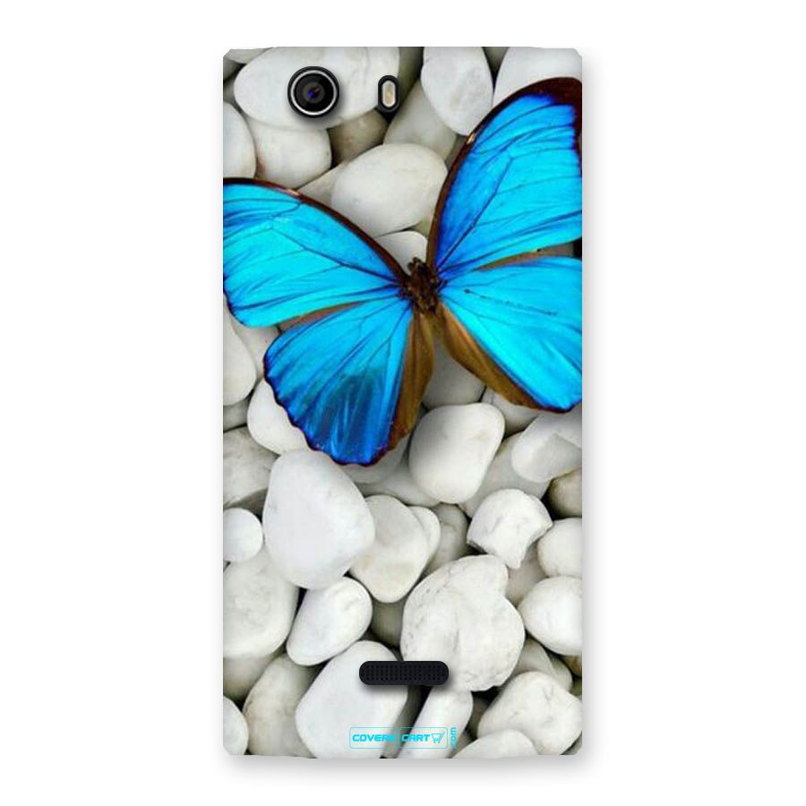 Blue Butterfly Back Case for Canvas Nitro 2 E311