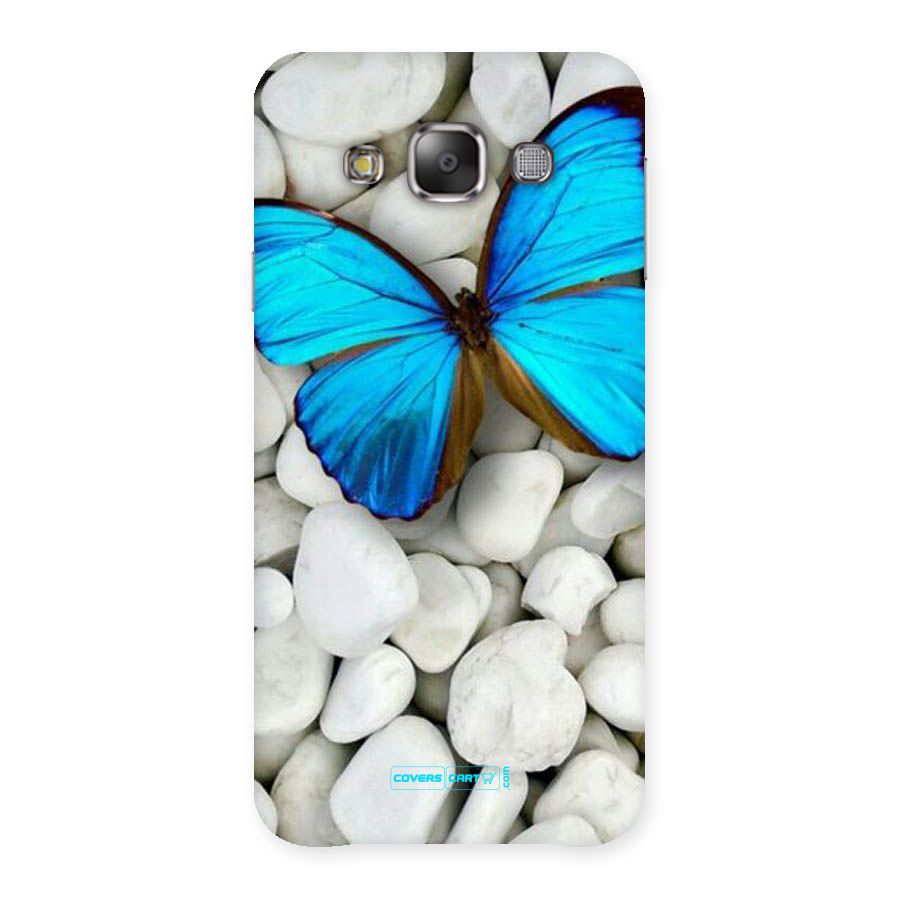 Blue Butterfly Back Case for Galaxy E7