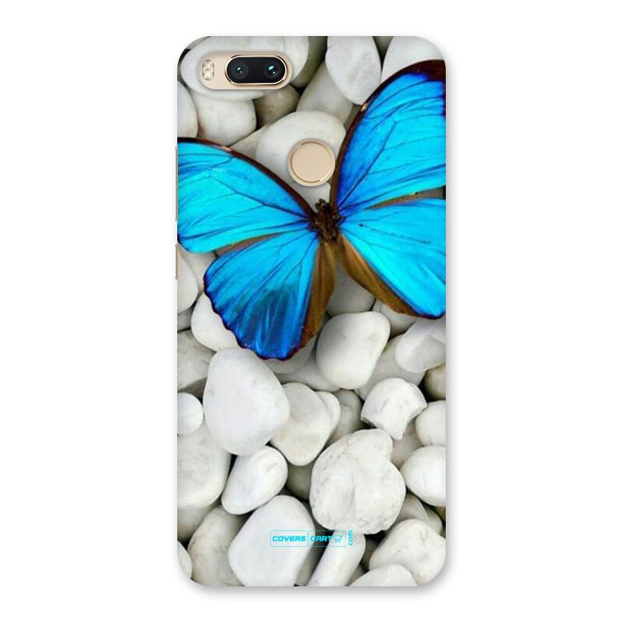 Blue Butterfly Back Case for Mi A1