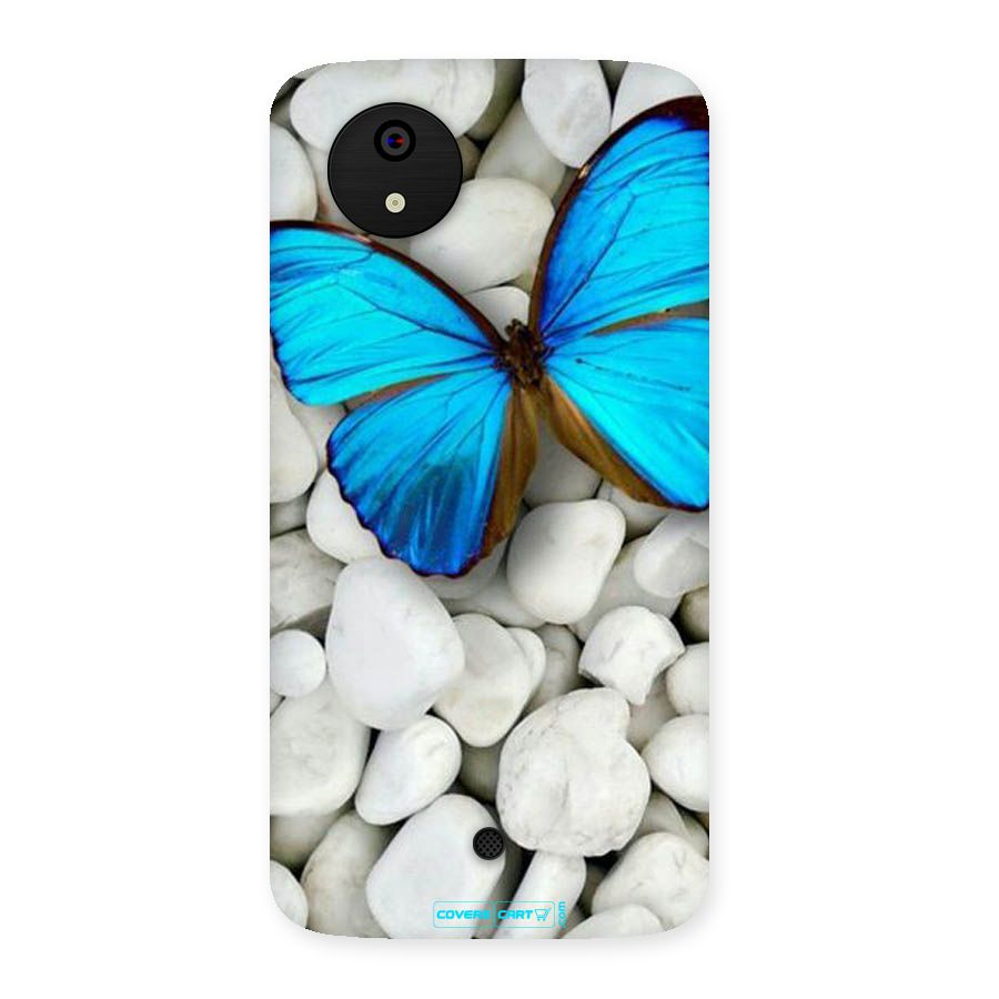 Blue Butterfly Back Case for Micromax Canvas A1