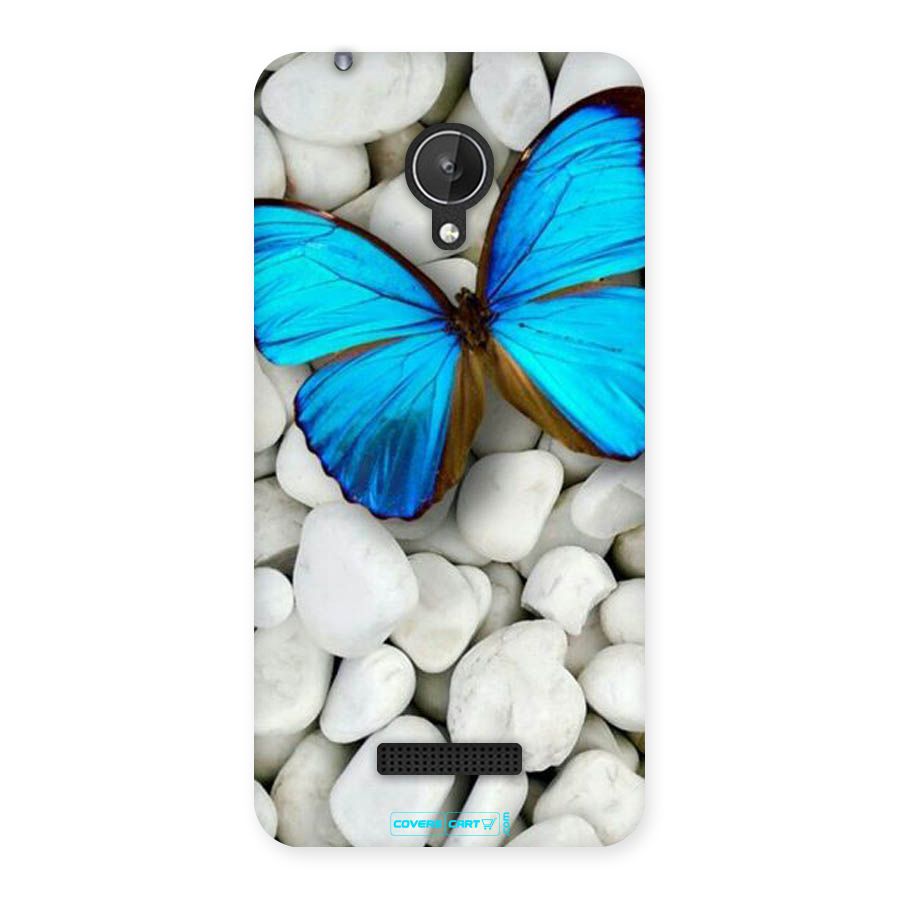 Blue Butterfly Back Case for Micromax Canvas Spark Q380