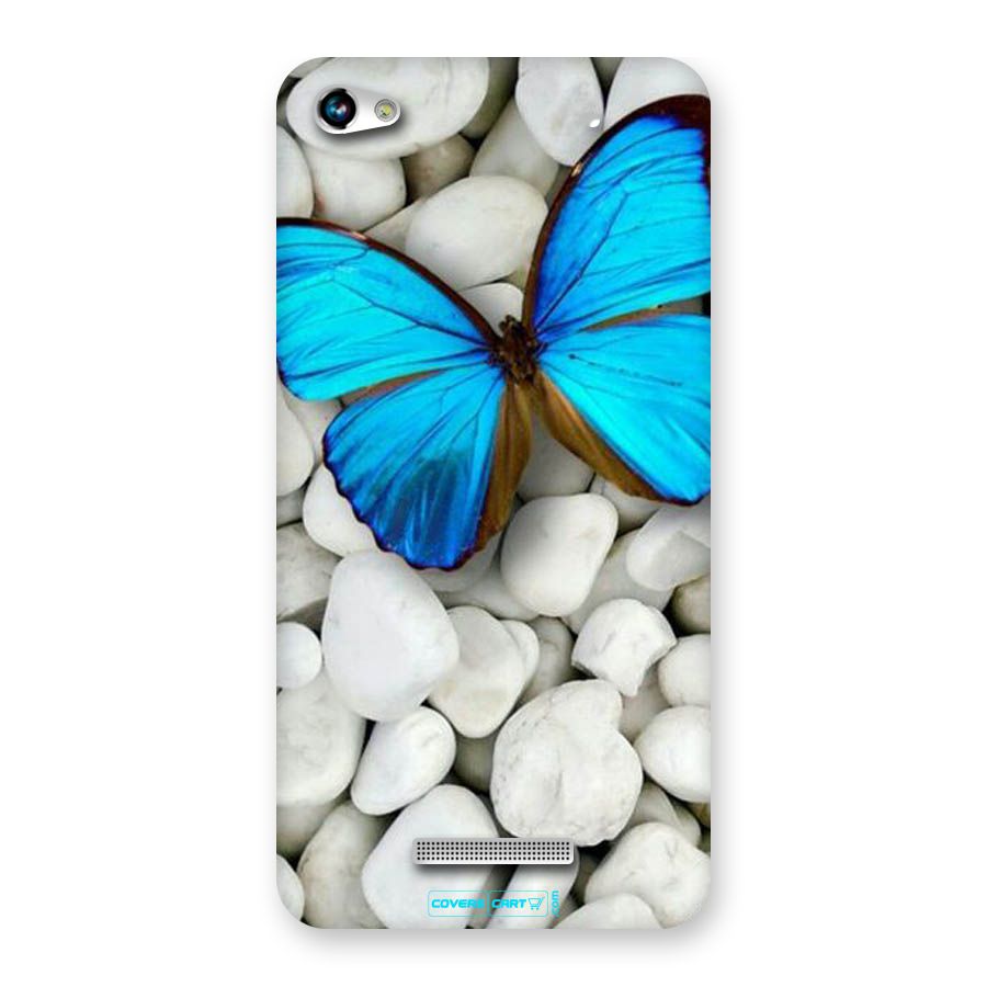Blue Butterfly Back Case for Micromax Hue 2