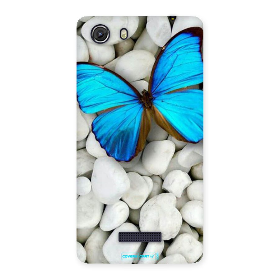 Blue Butterfly Back Case for Micromax Unite 3