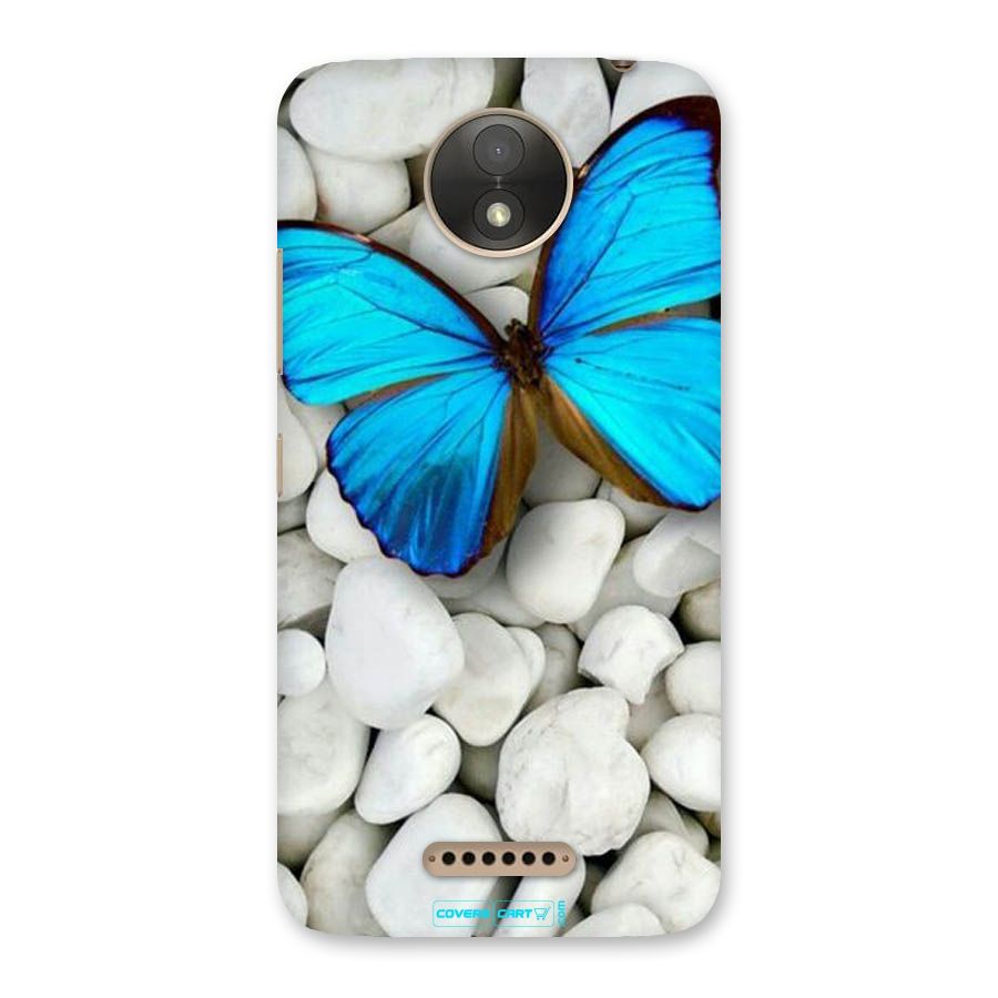 Blue Butterfly Back Case for Moto C Plus