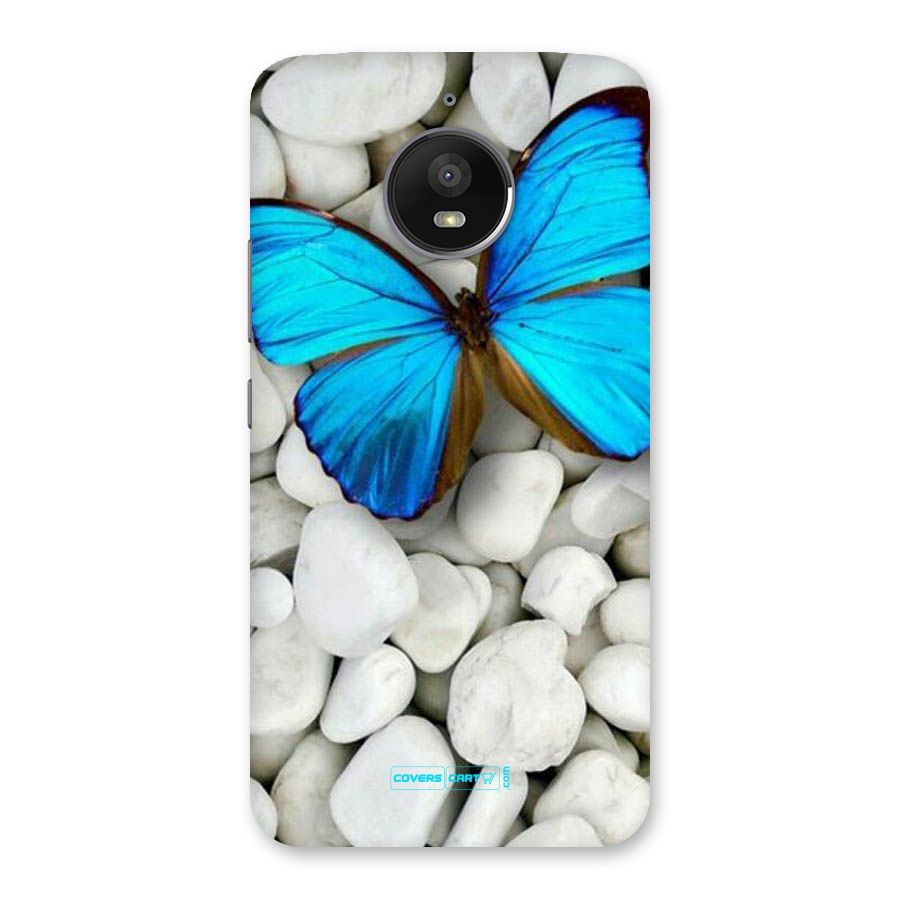 Blue Butterfly Back Case for Moto E4 Plus