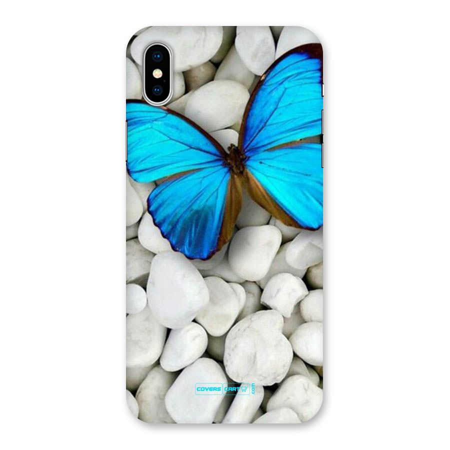 Blue Butterfly Back Case for iPhone X