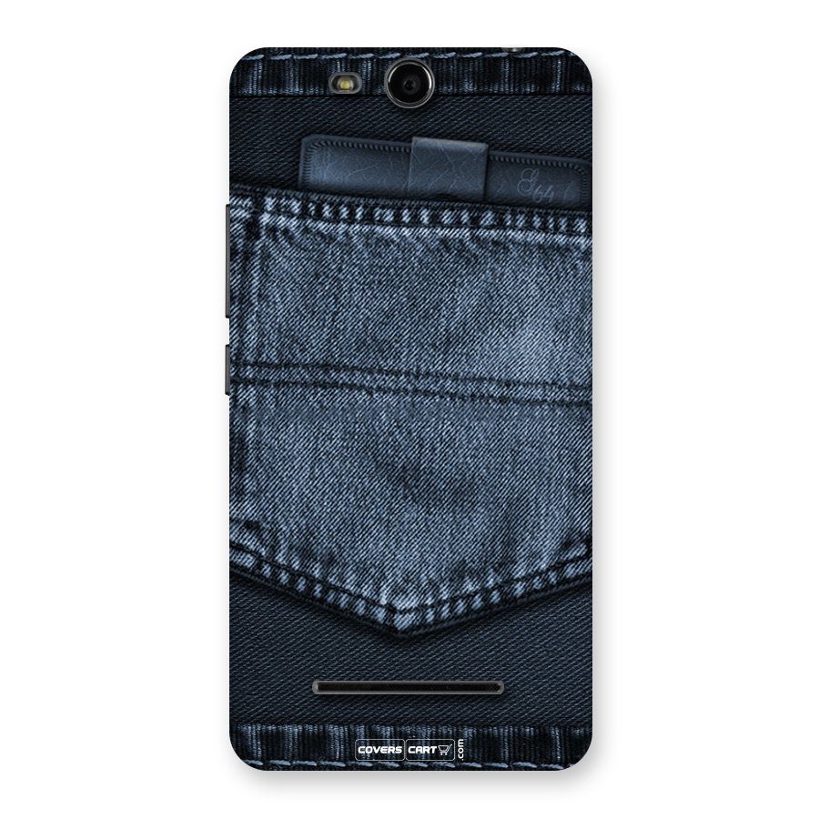 Blue Denim Back Case for Canvas Juice 3