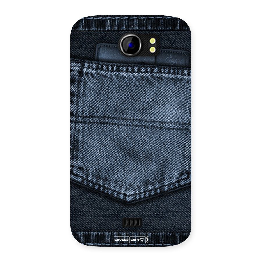 Blue Denim Back Case for Micromax Canvas 2 A110