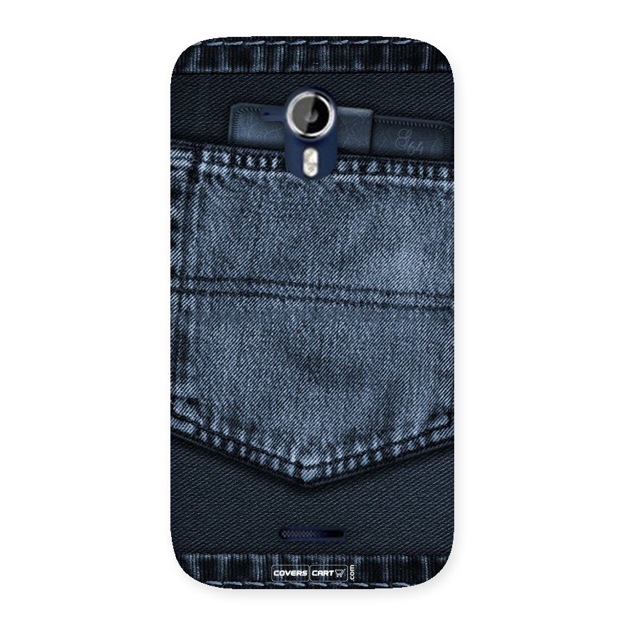 Blue Denim Back Case for Micromax Canvas Magnus A117