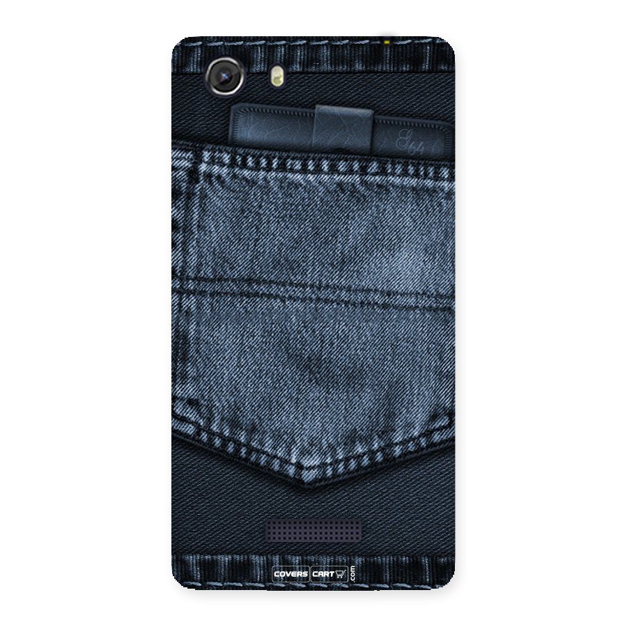 Blue Denim Back Case for Micromax Unite 3