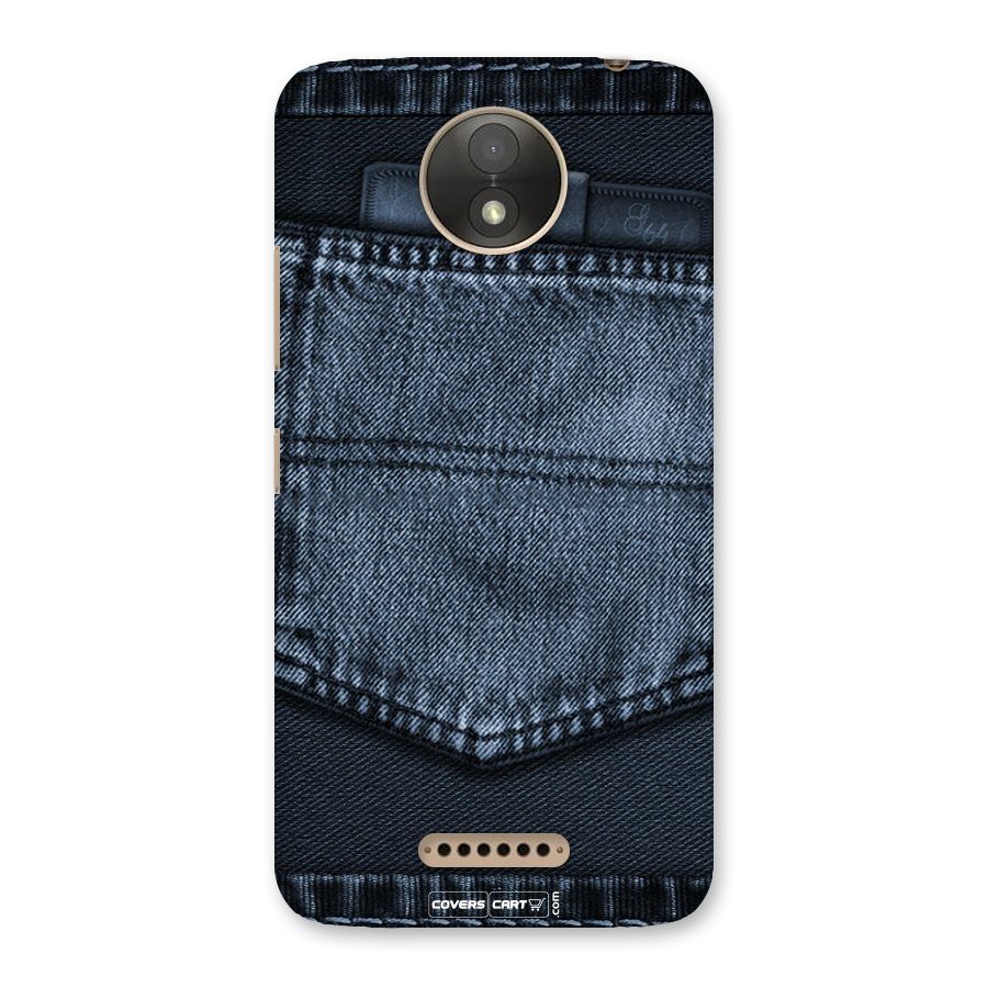Blue Denim Back Case for Moto C Plus