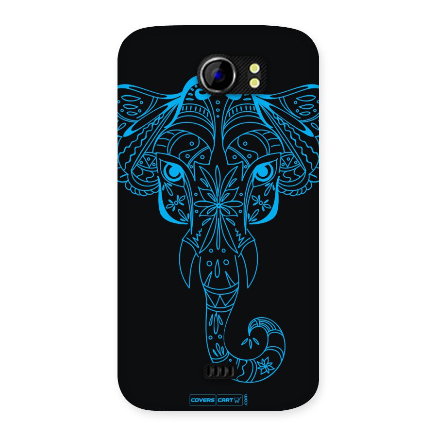 Blue Elephant Ethnic Back Case for Micromax Canvas 2 A110