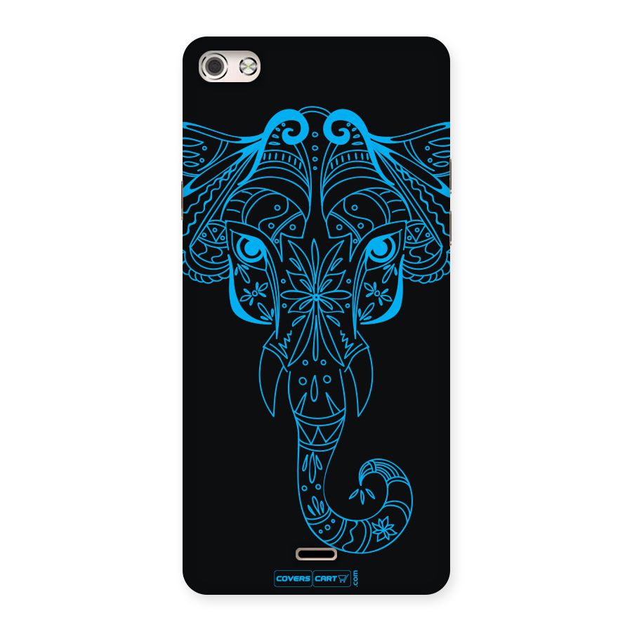 Blue Elephant Ethnic Back Case for Micromax Canvas Silver 5