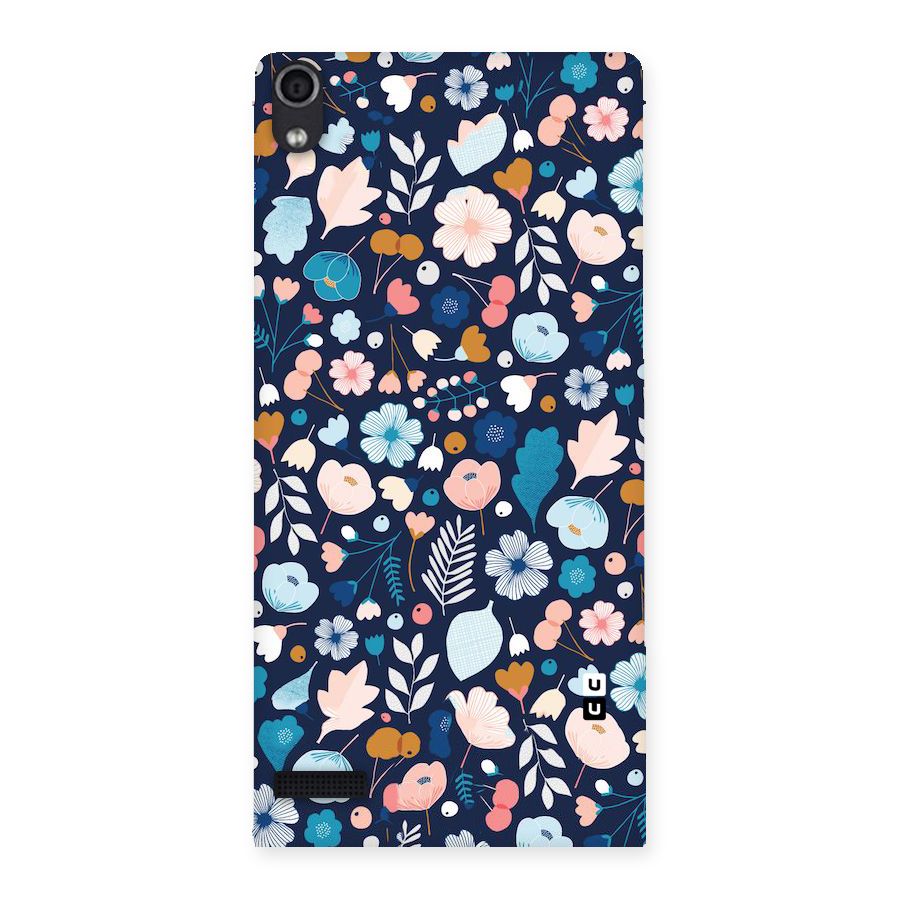 Blue Floral Back Case for Ascend P6