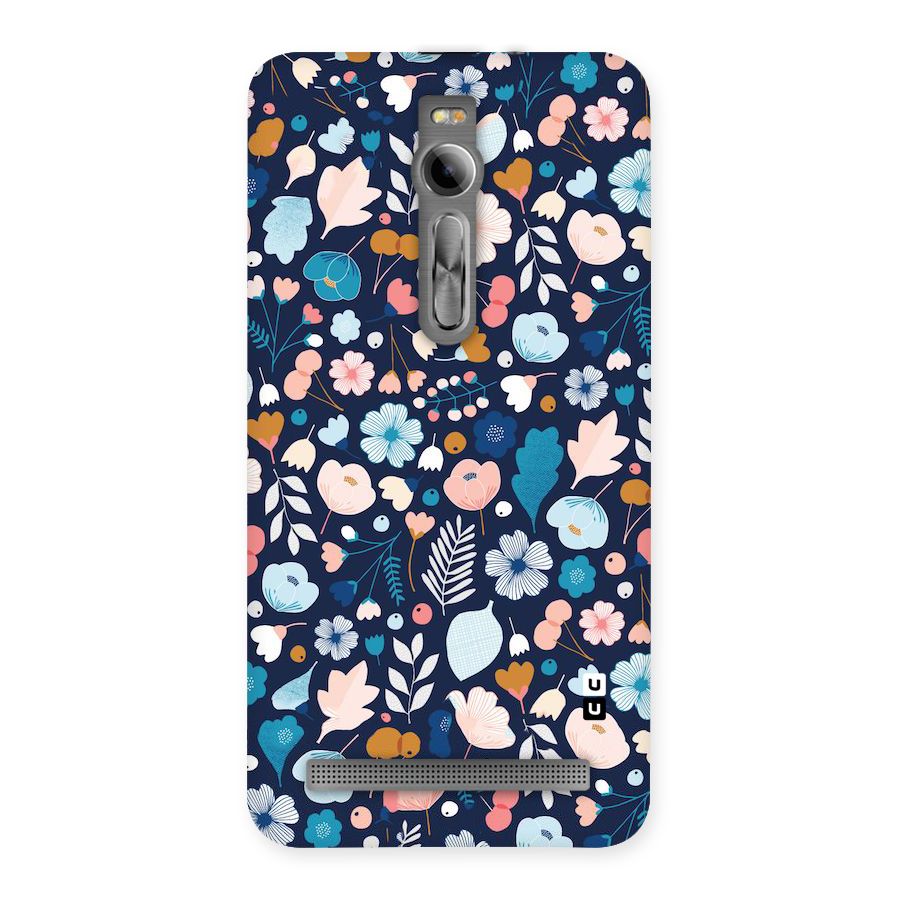 Blue Floral Back Case for Asus Zenfone 2