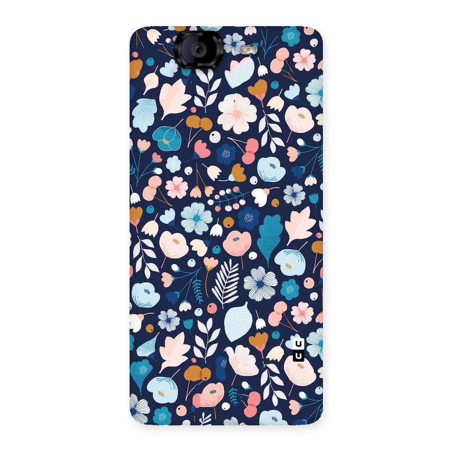 Blue Floral Back Case for Canvas Knight A350