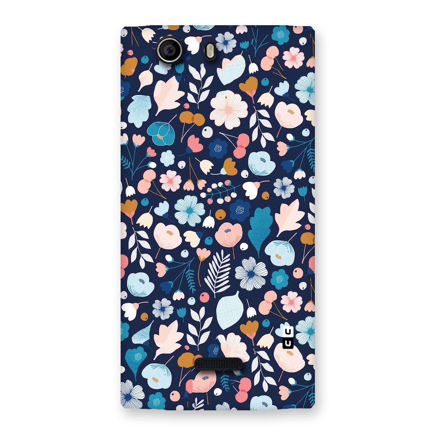 Blue Floral Back Case for Canvas Nitro 2 E311