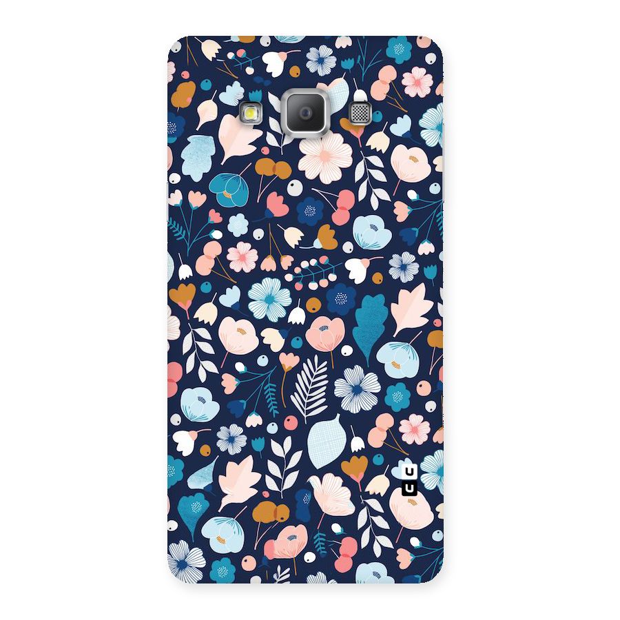 Blue Floral Back Case for Galaxy A7