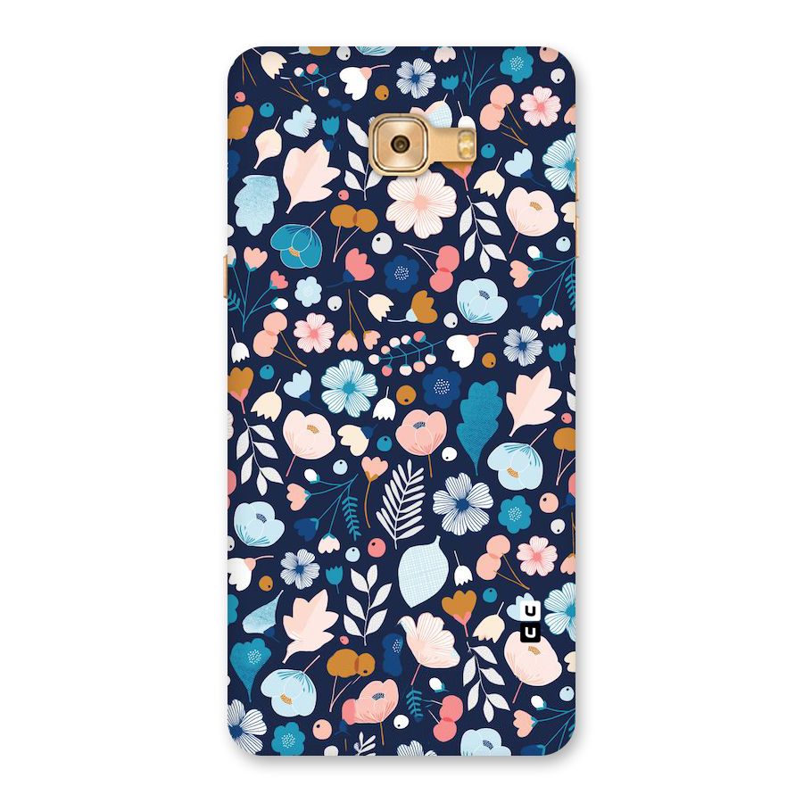 Blue Floral Back Case for Galaxy C9 Pro