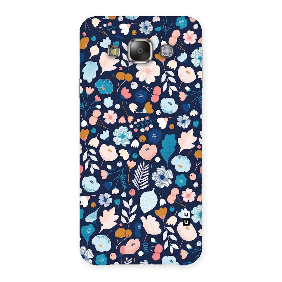 Blue Floral Back Case for Galaxy E7