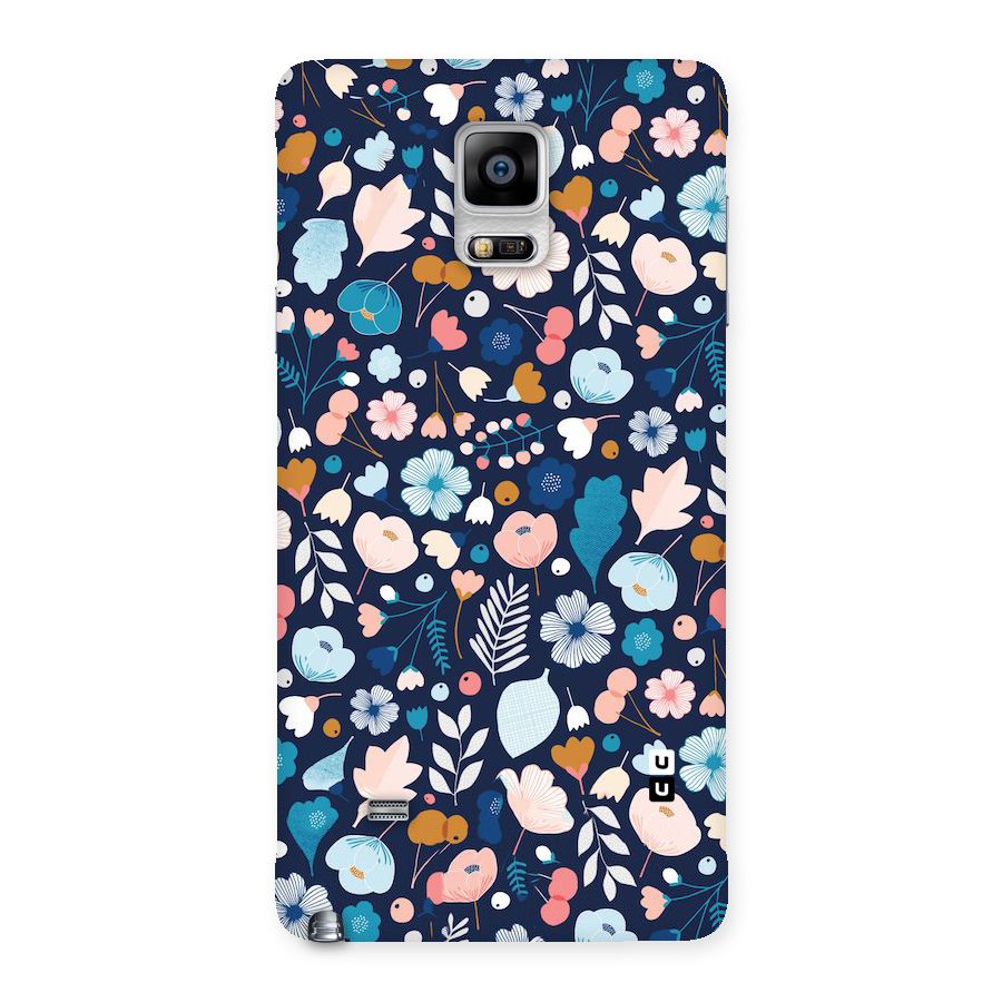 Blue Floral Back Case for Galaxy Note 4