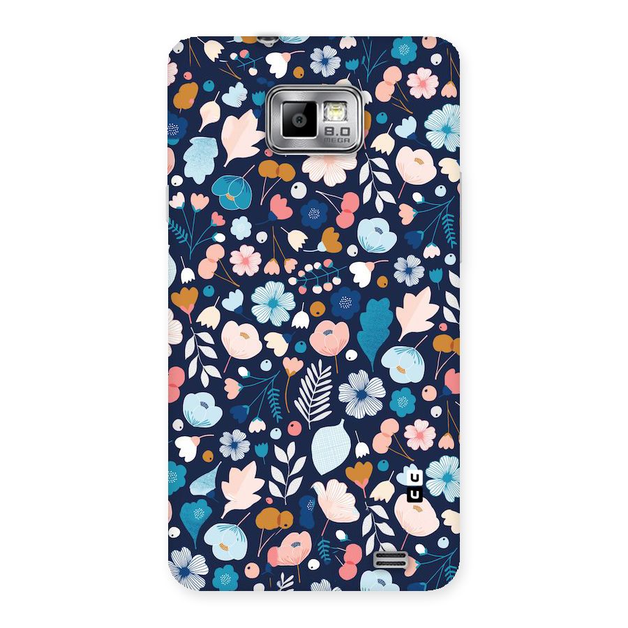 Blue Floral Back Case for Galaxy S2