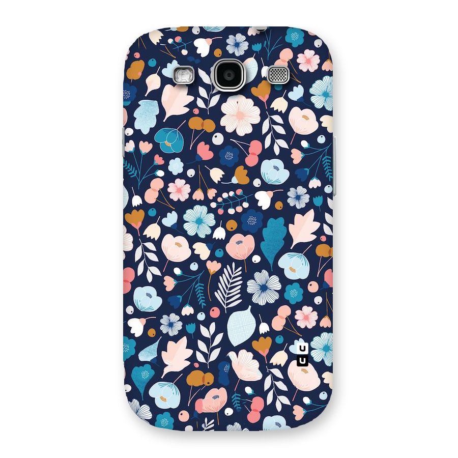Blue Floral Back Case for Galaxy S3