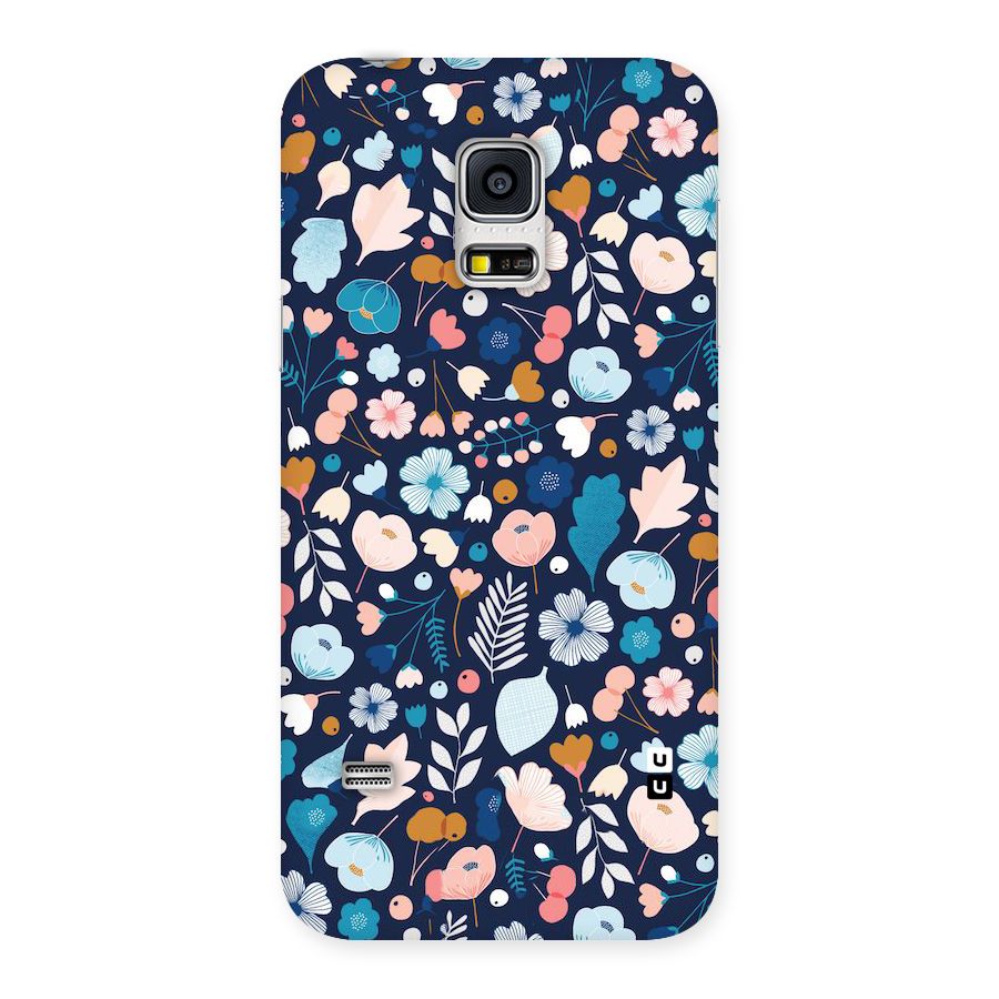 Blue Floral Back Case for Galaxy S5 Mini