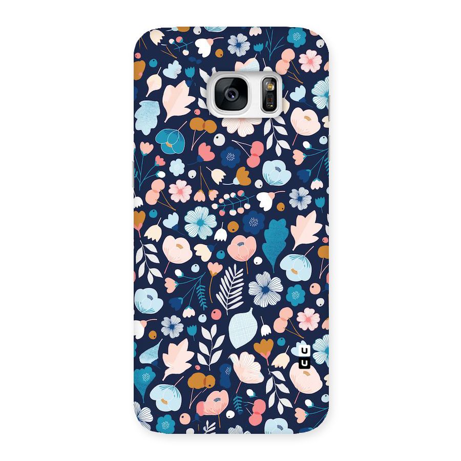 Blue Floral Back Case for Galaxy S7 Edge