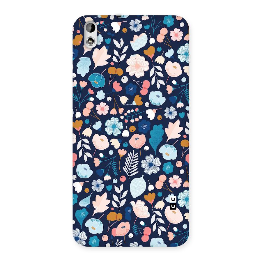 Blue Floral Back Case for HTC Desire 816g
