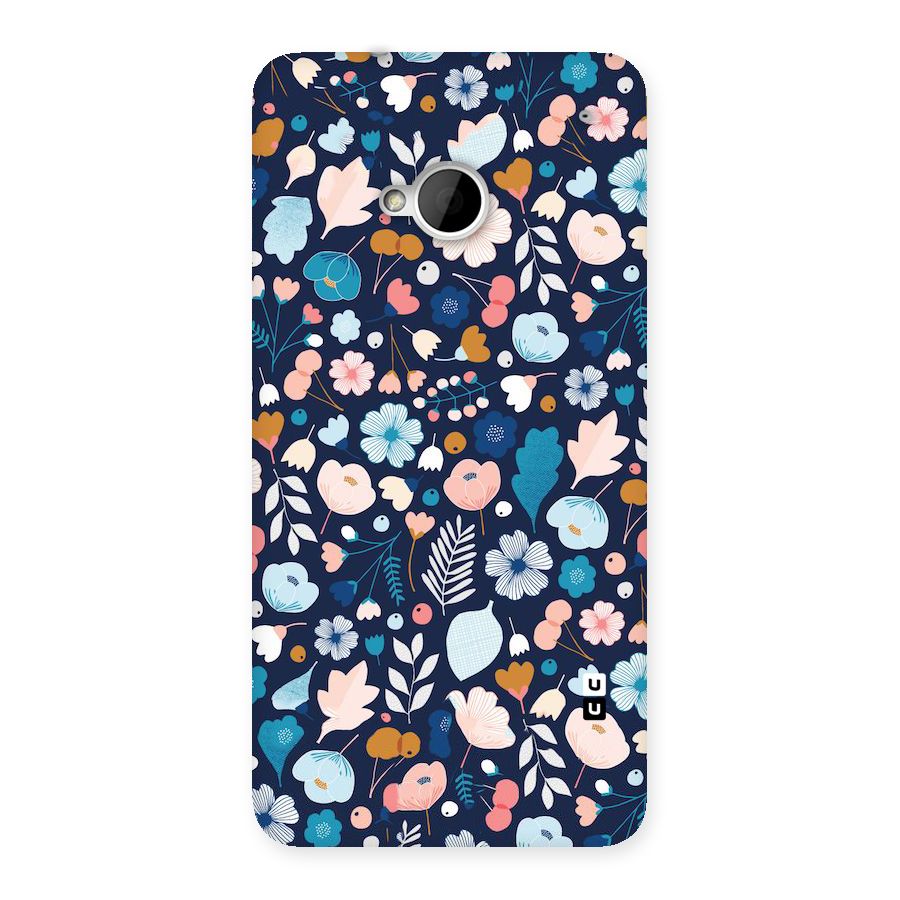 Blue Floral Back Case for HTC One M7