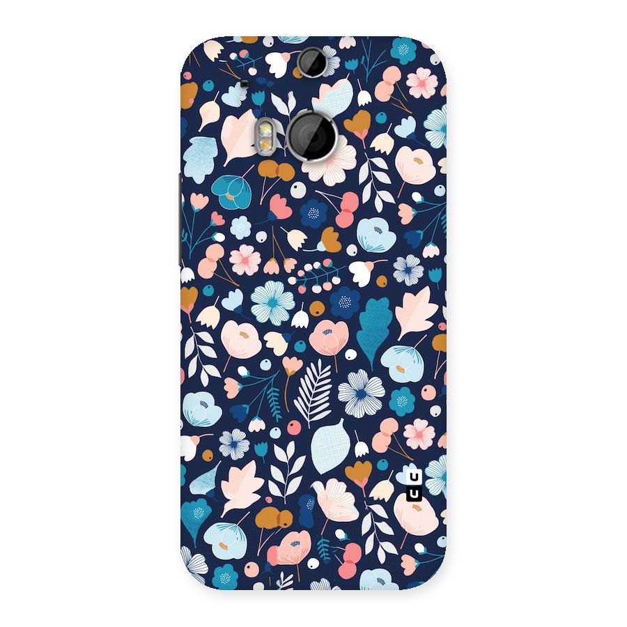 Blue Floral Back Case for HTC One M8