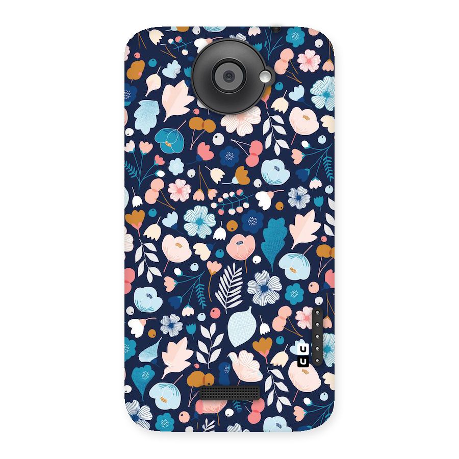 Blue Floral Back Case for HTC One X