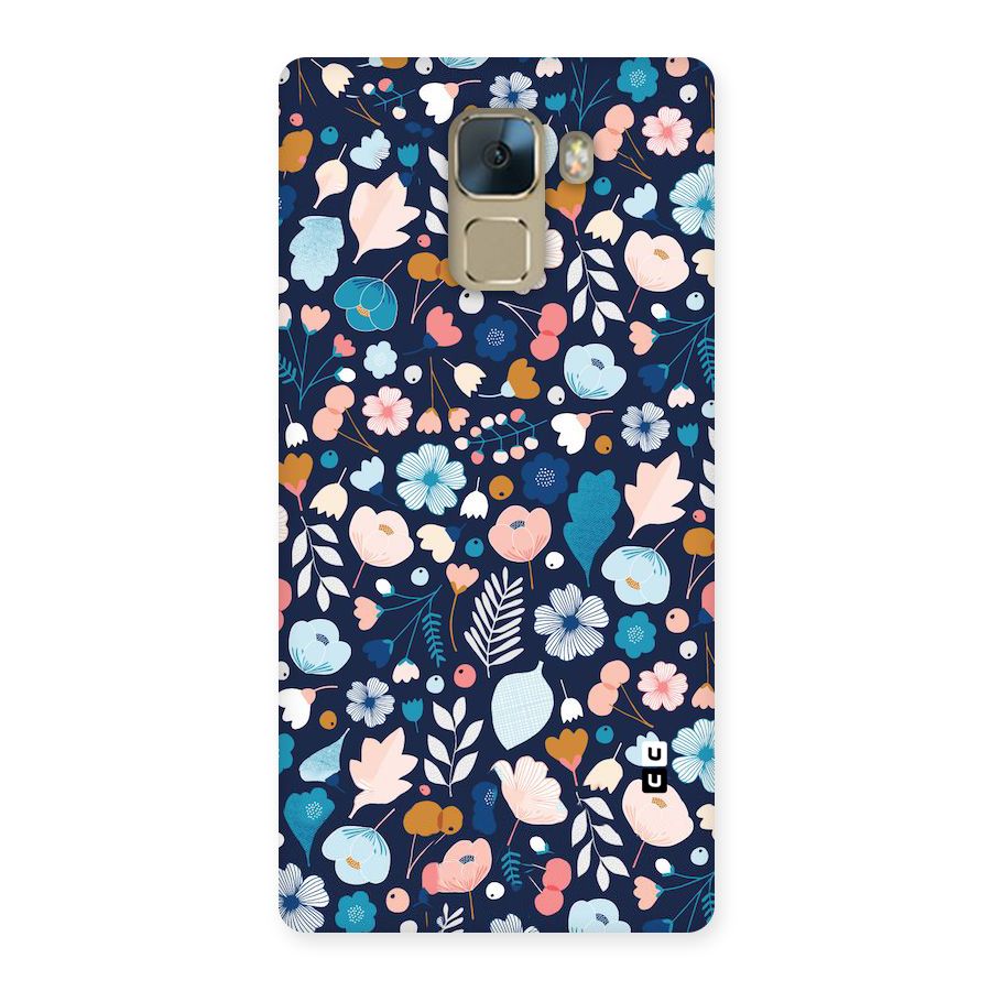 Blue Floral Back Case for Huawei Honor 7