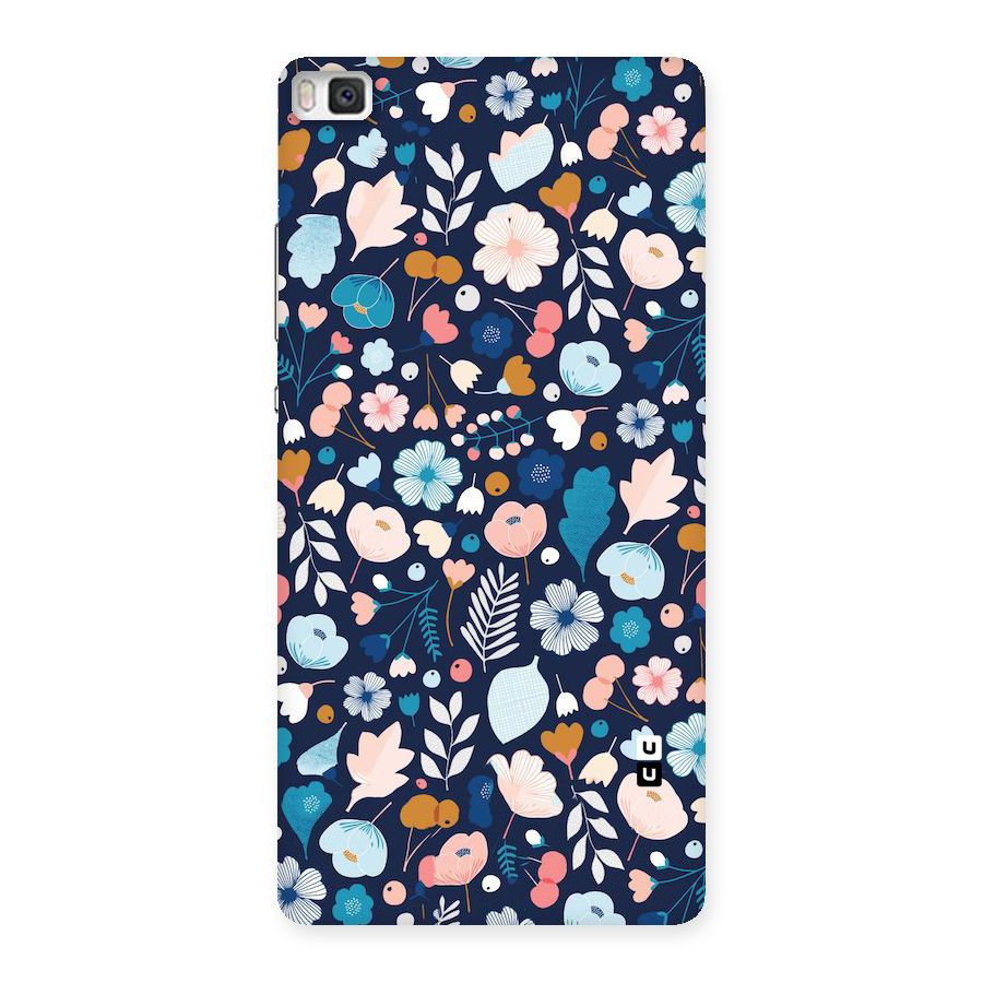 Blue Floral Back Case for Huawei P8