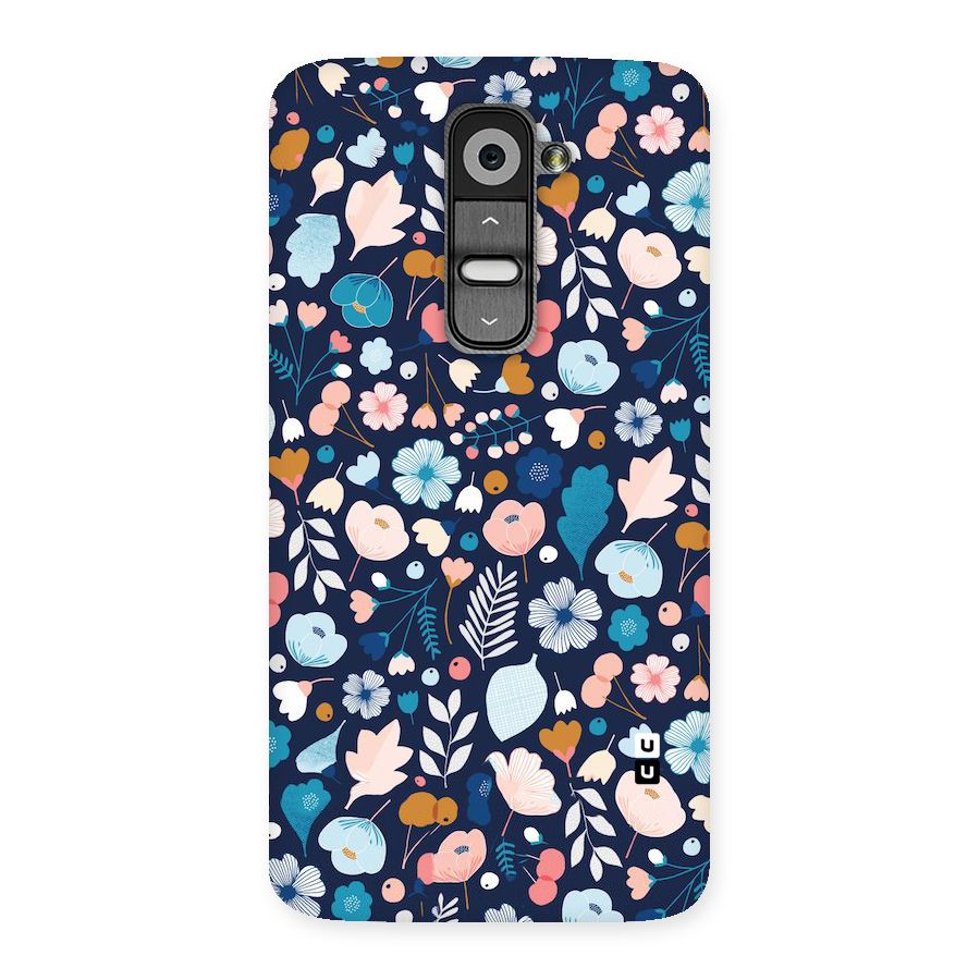 Blue Floral Back Case for LG G2