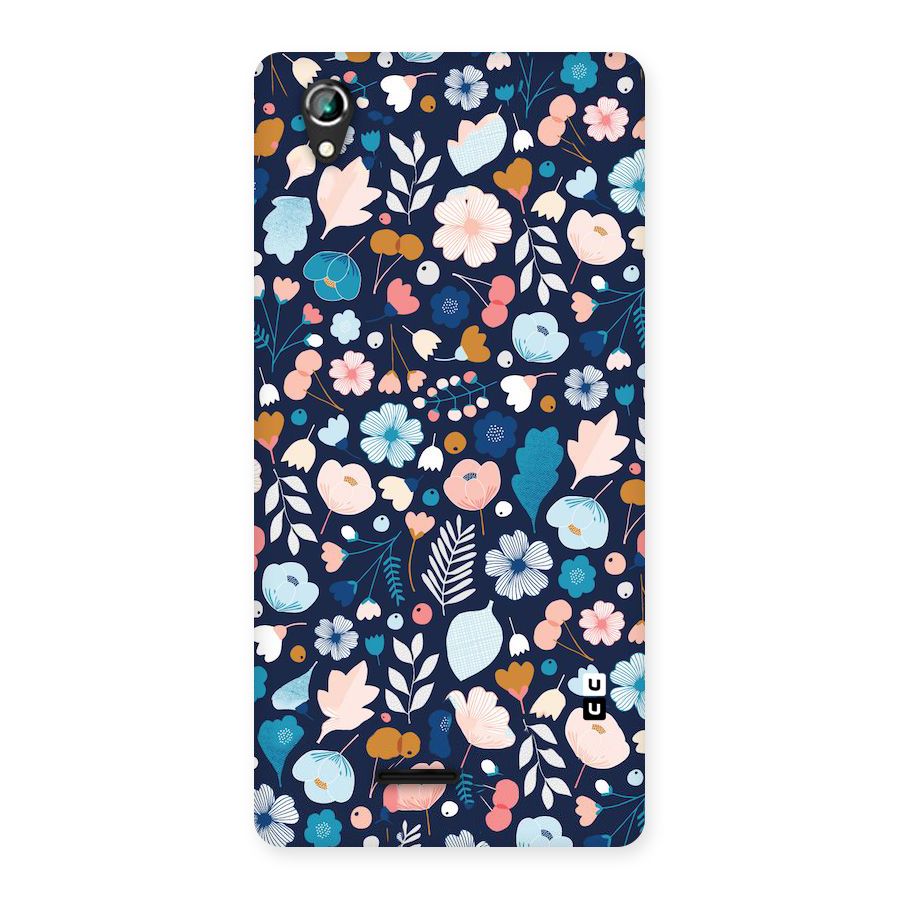 Blue Floral Back Case for Lava Iris 800
