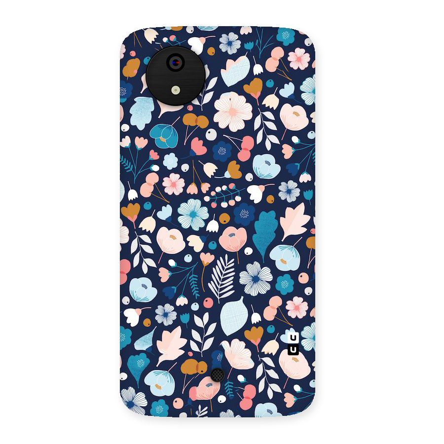 Blue Floral Back Case for Micromax Canvas A1