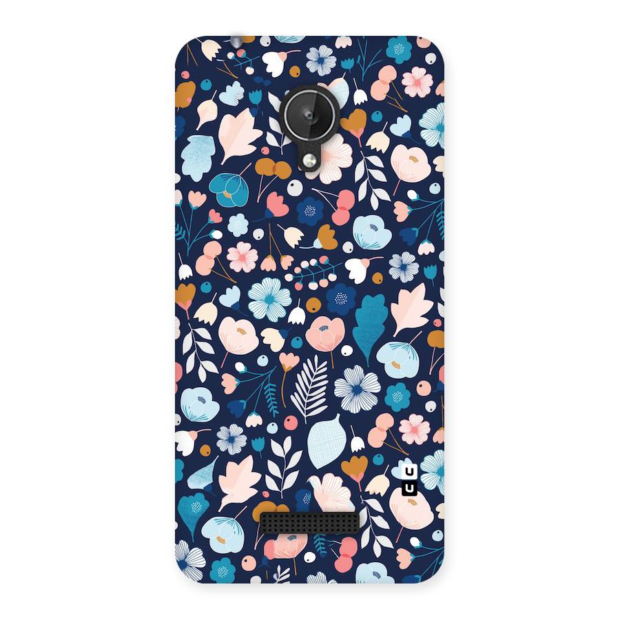 Blue Floral Back Case for Micromax Canvas Spark Q380